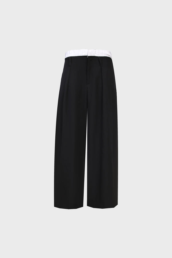 Ebony Contrast Waistband Trousers - Licci