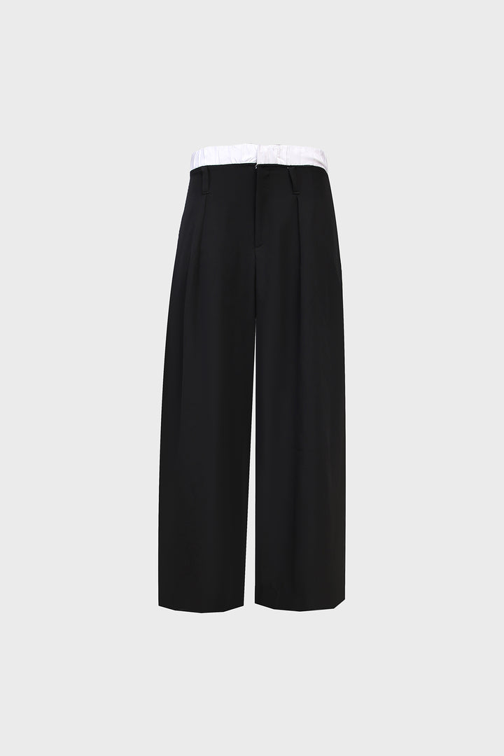 Ebony Contrast Waistband Trousers - Licci