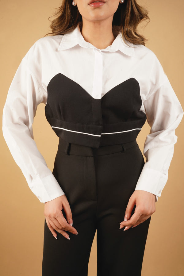 Ebony Contrast Crop Top - Licci