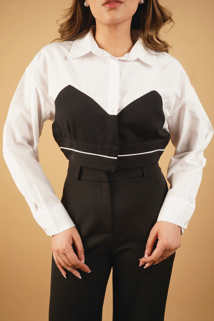 Ebony Contrast Crop Top - Licci