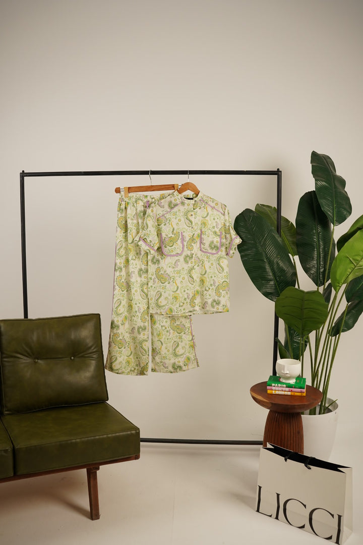Allegro Printed Wide Leg Trousers - Licci