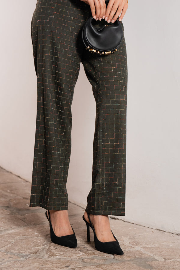Patterned Straight Leg Pants