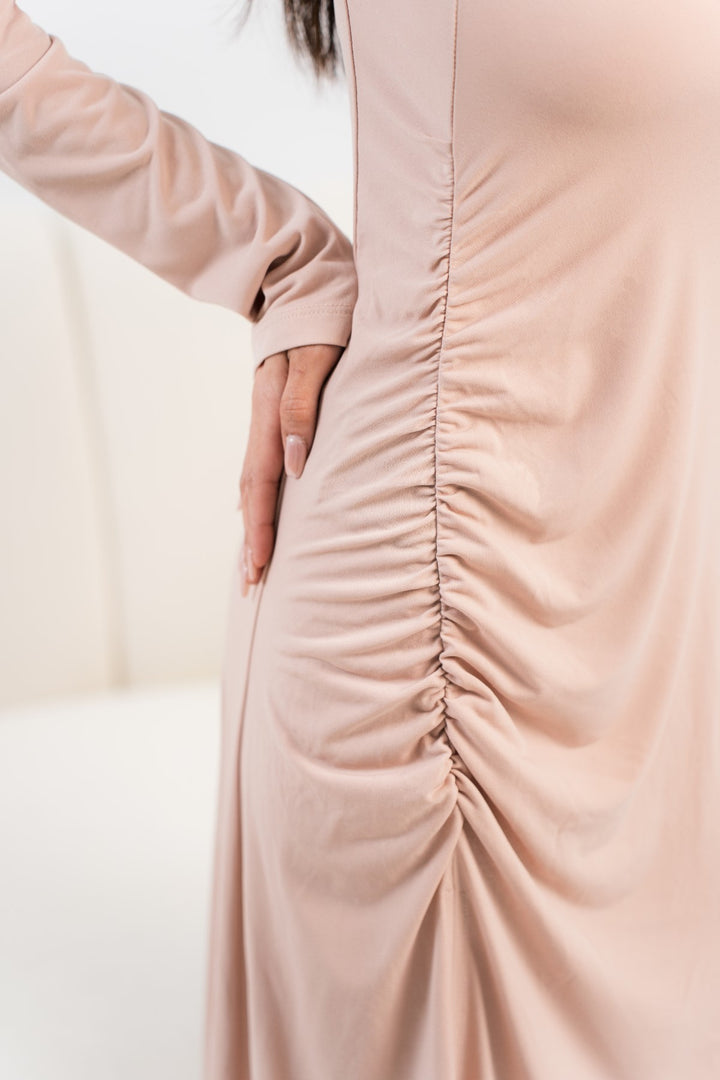 Nomad Ruched Longslit Dress - Licci