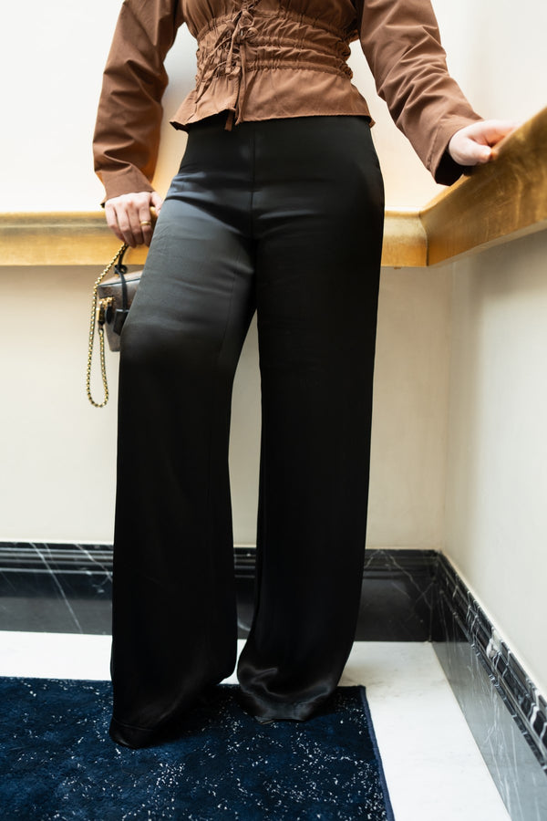 Fall Satin Wide Leg Trousers