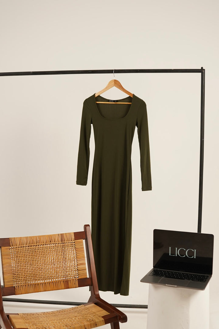 Earthen Long Sleeves Dress - Licci