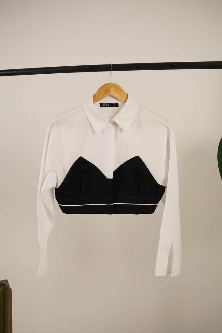 Ebony Contrast Crop Top - Licci